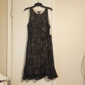 Black lace overlay dress